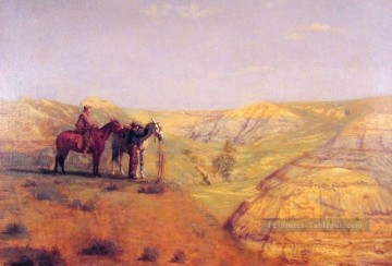  cow Tableaux - Cowboys dans les Terres Mauvaises réalisme paysage Thomas Eakins